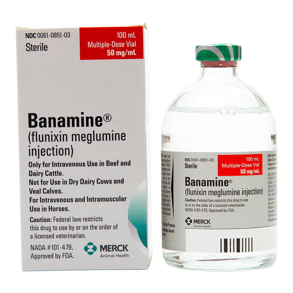 rx banamine 50mg/ml injection x 100 ml bottle