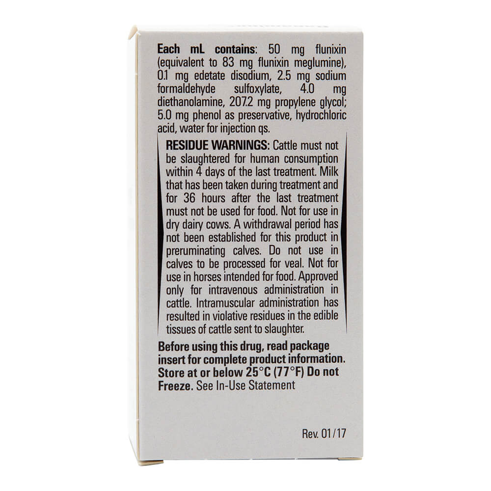 rx banamine 50mg/ml injection x 100 ml bottle
