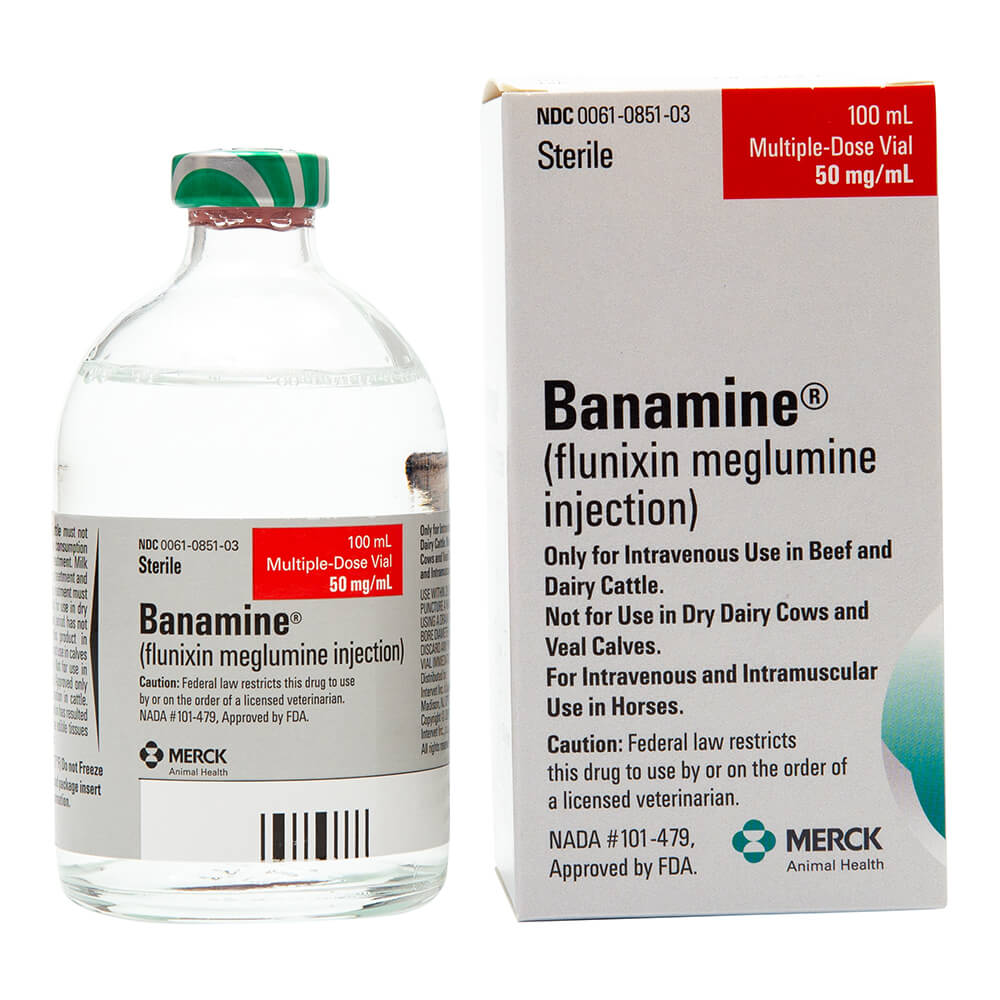 rx banamine 50mg/ml injection x 100 ml bottle