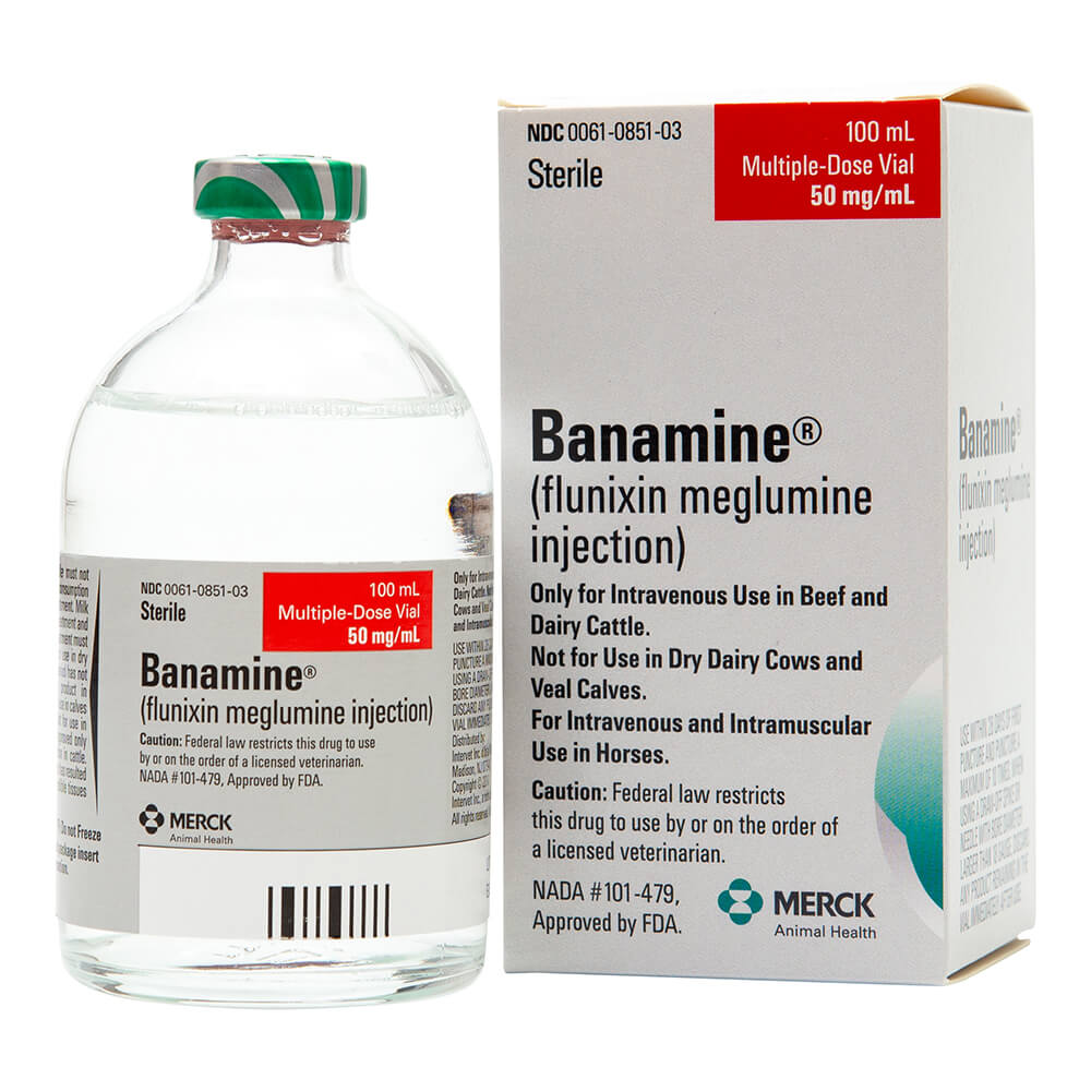 rx banamine 50mg/ml injection x 100 ml bottle