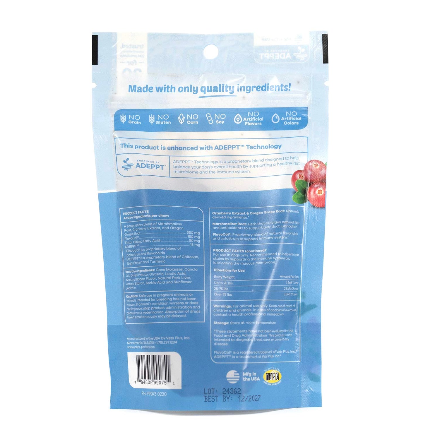 pets prefer tear stain soft chews 120g, 30ct