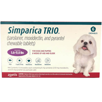 Rx Simparica Trio gold 2.8-5.5lbs x 1 tablet