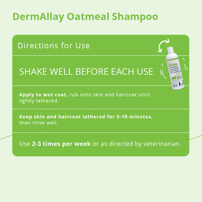 DermAllay Oatmeal Shampoo for Dogs  Cats  and Horses  12 fl oz