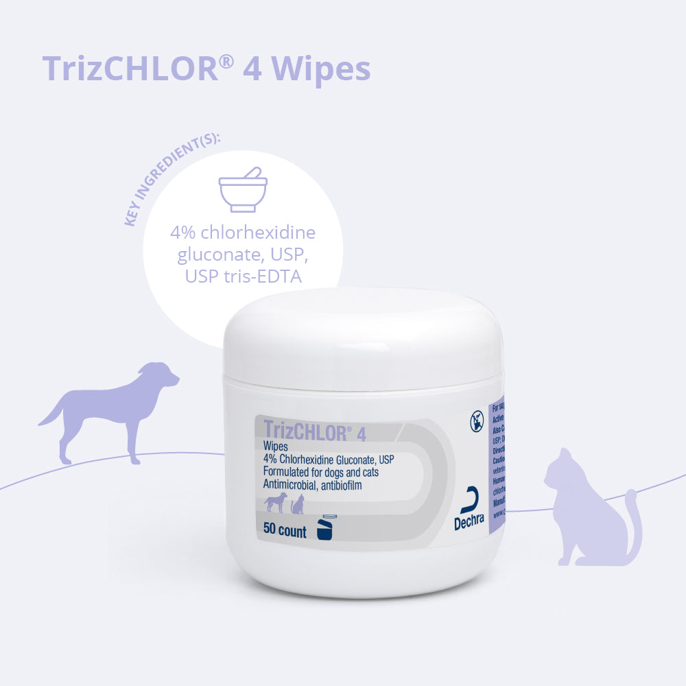 trizchlor 4 wipes for dogs and cats  50 ct