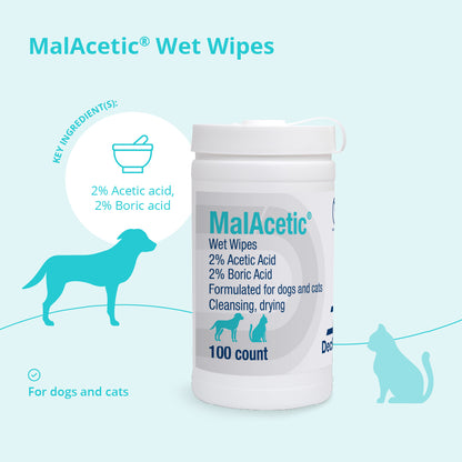 MalAcetic Wet Wipes for Dogs and Cats  100 Count
