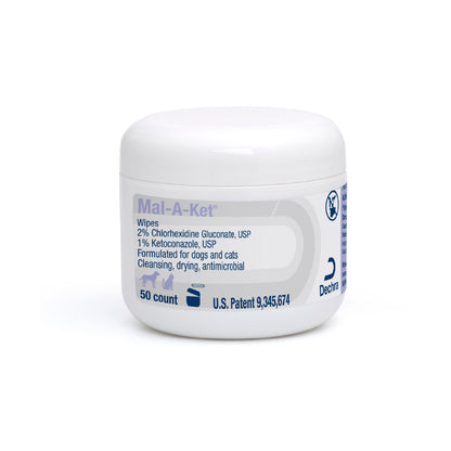 Mal-A-Ket Wipes, 2.25" round, 50 count jar
