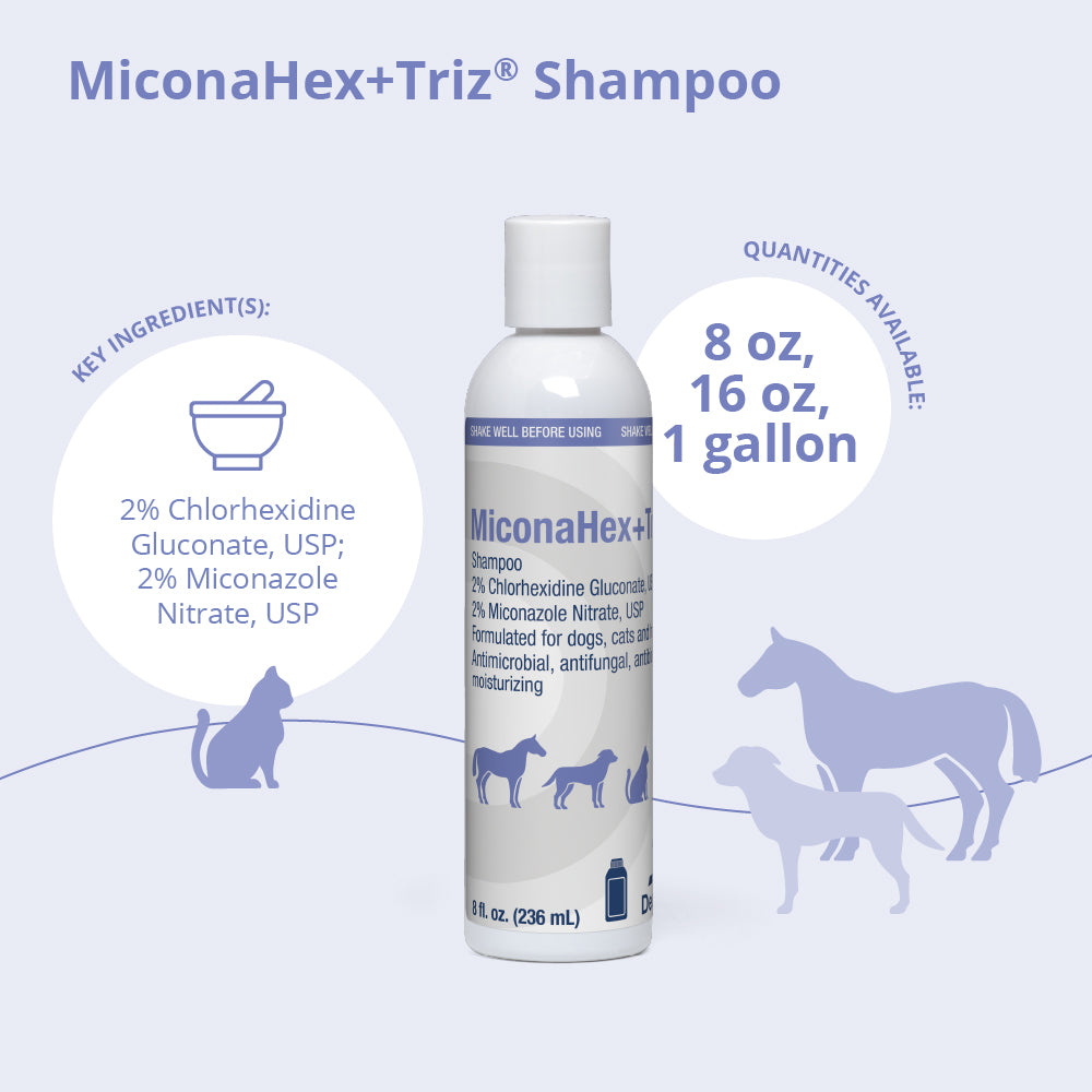 miconahex+triz shampoo, 8 oz