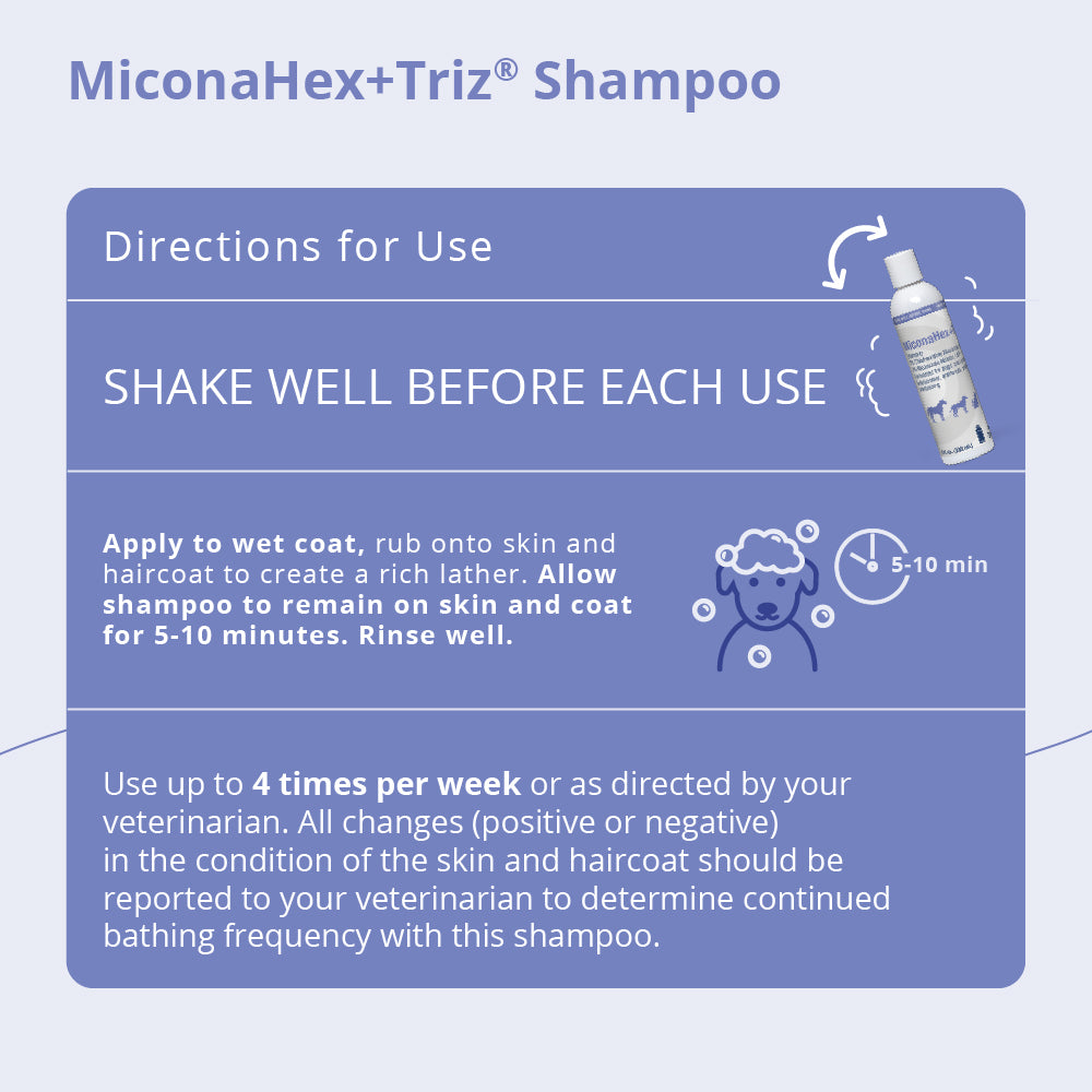 miconahex+triz shampoo, 8 oz