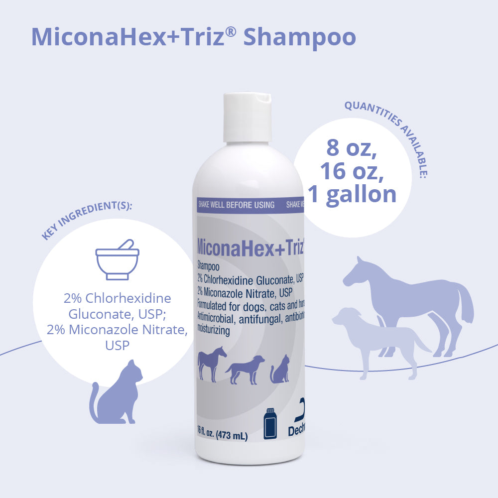 miconahex+triz shampoo, 16 oz