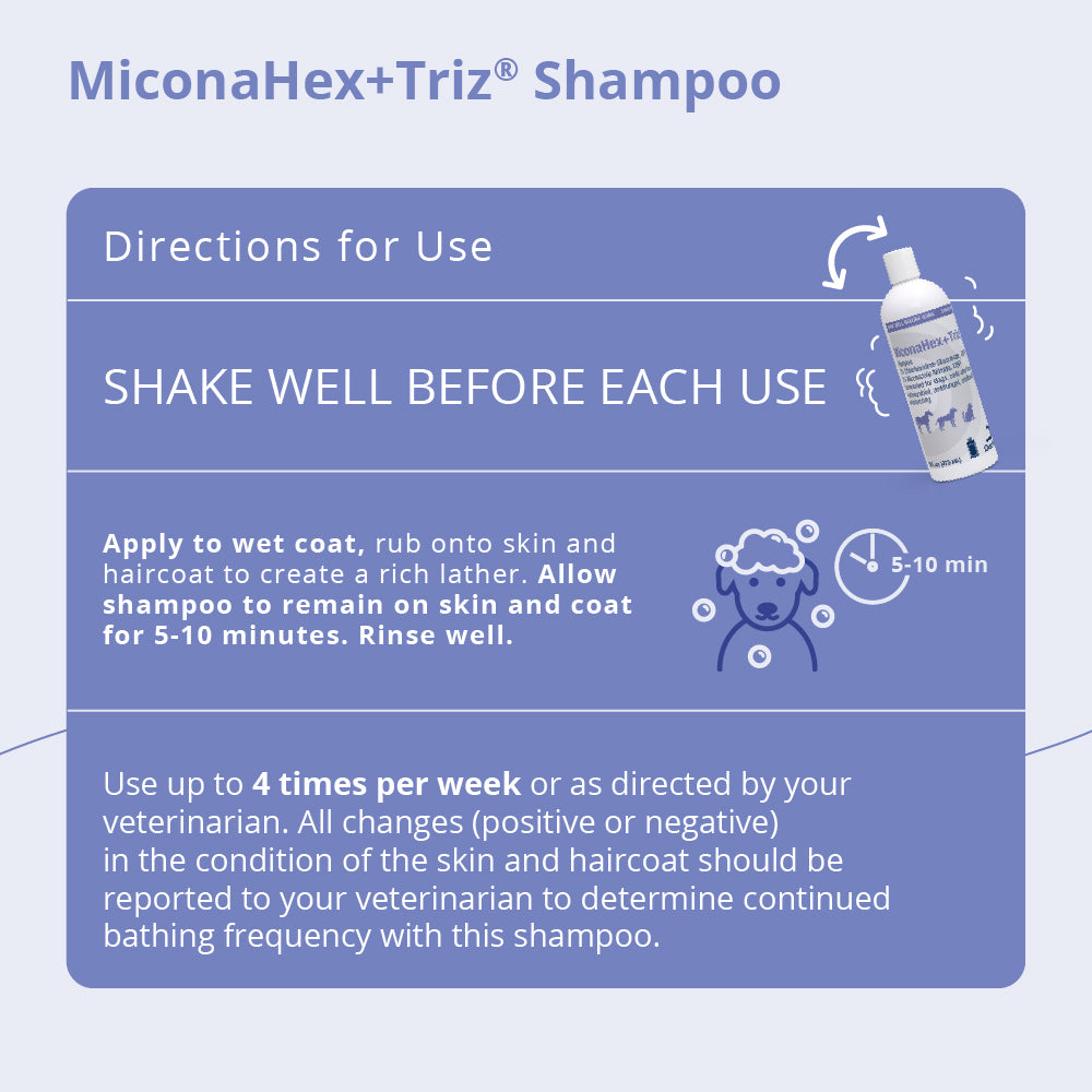 miconahex+triz shampoo, 16 oz