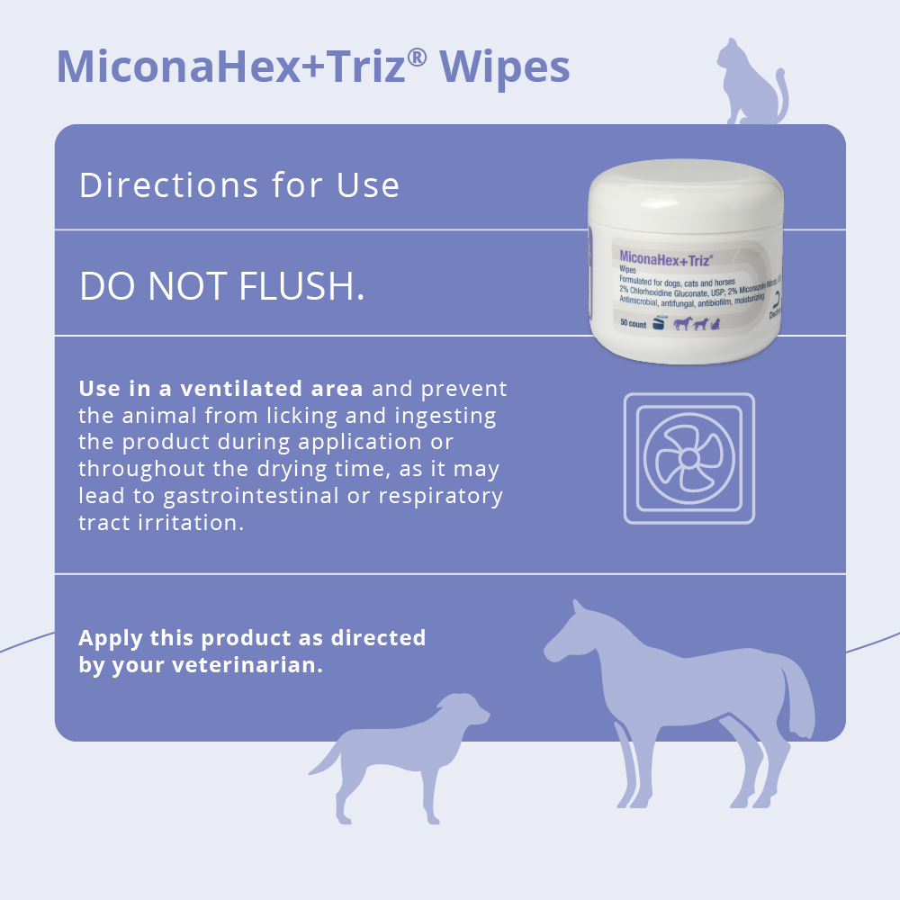 miconahex+triz wipes, 2.25" round, 50 count jar