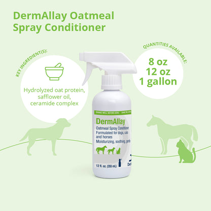 Dermallay Oatmeal Spray Conditioner for Dogs, Cats, & Horese, 12 oz
