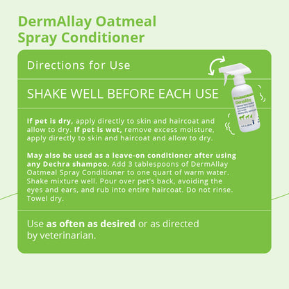 Dermallay Oatmeal Spray Conditioner for Dogs, Cats, & Horese, 12 oz