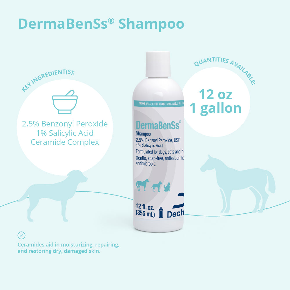 dermabenss shampoo for dogs  cats and horses  12 fl oz