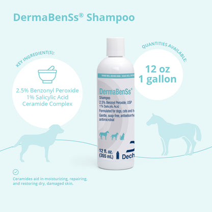 DermaBenSs Shampoo for Dogs  Cats and Horses  12 fl oz