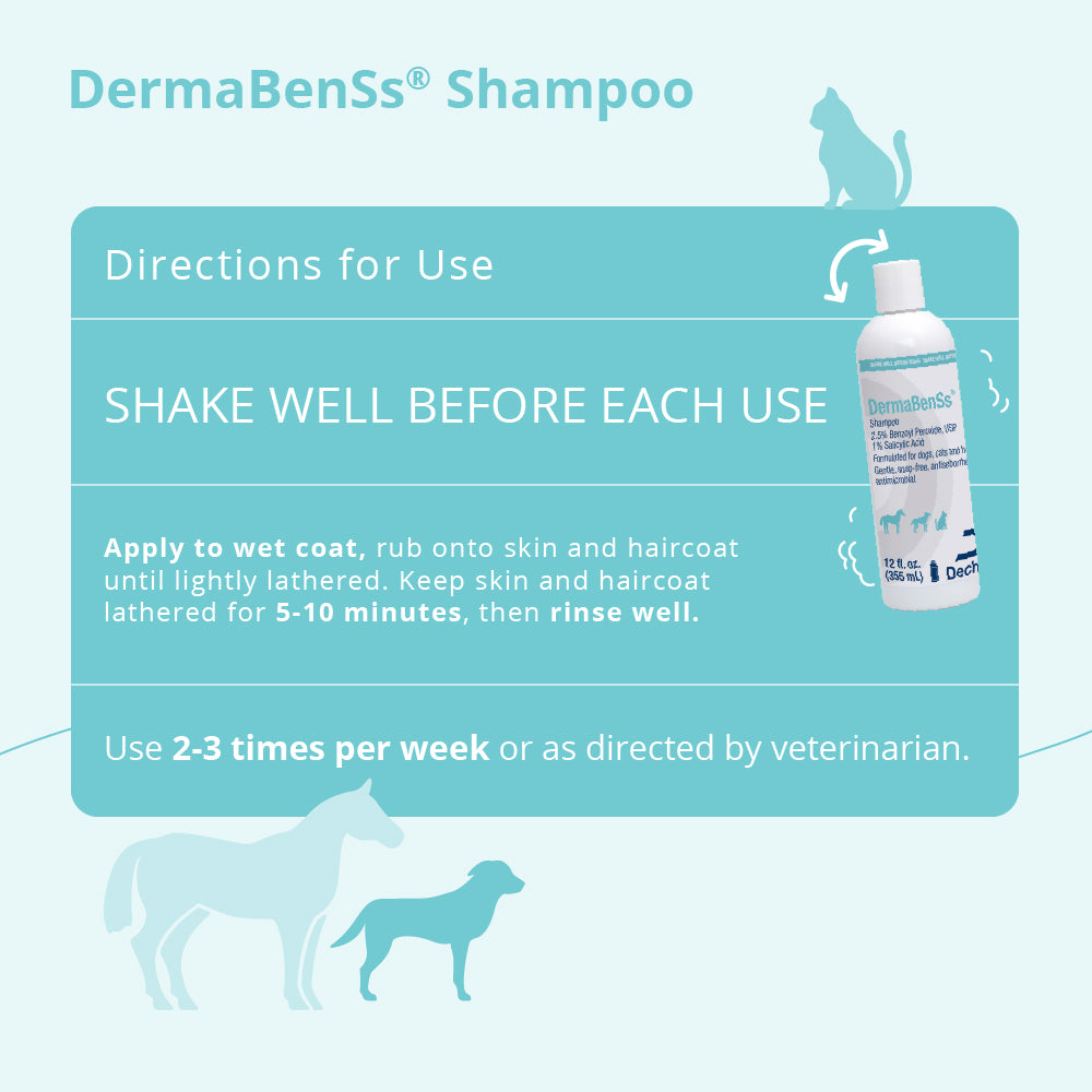 dermabenss shampoo for dogs  cats and horses  12 fl oz