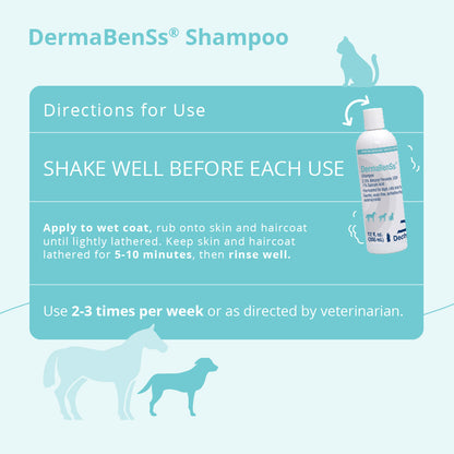 DermaBenSs Shampoo for Dogs  Cats and Horses  12 fl oz