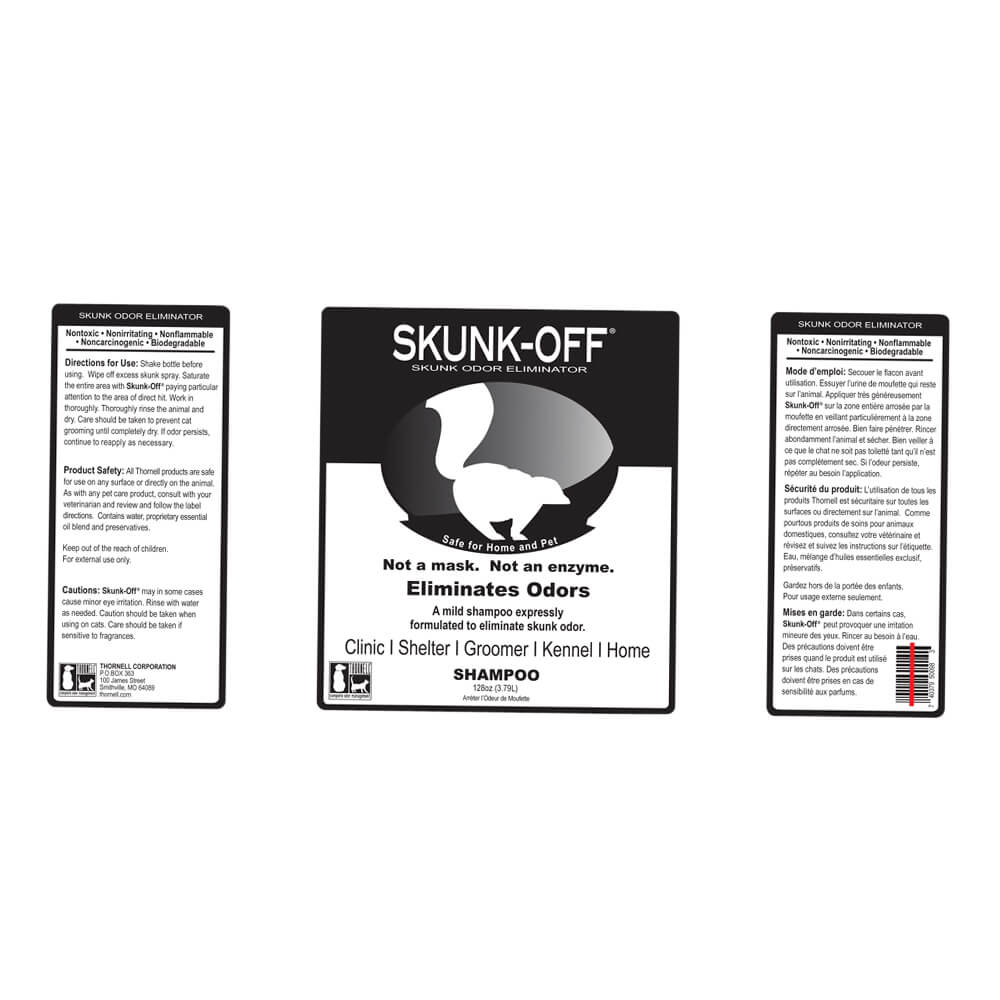skunk-off  skunk odor eliminator shampoo & spray for dogs, cats, clothing & furniture