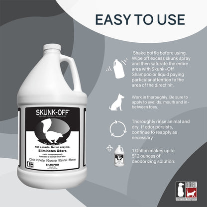 Skunk-Off  Skunk Odor Eliminator Shampoo & Spray for Dogs, Cats, Clothing & Furniture