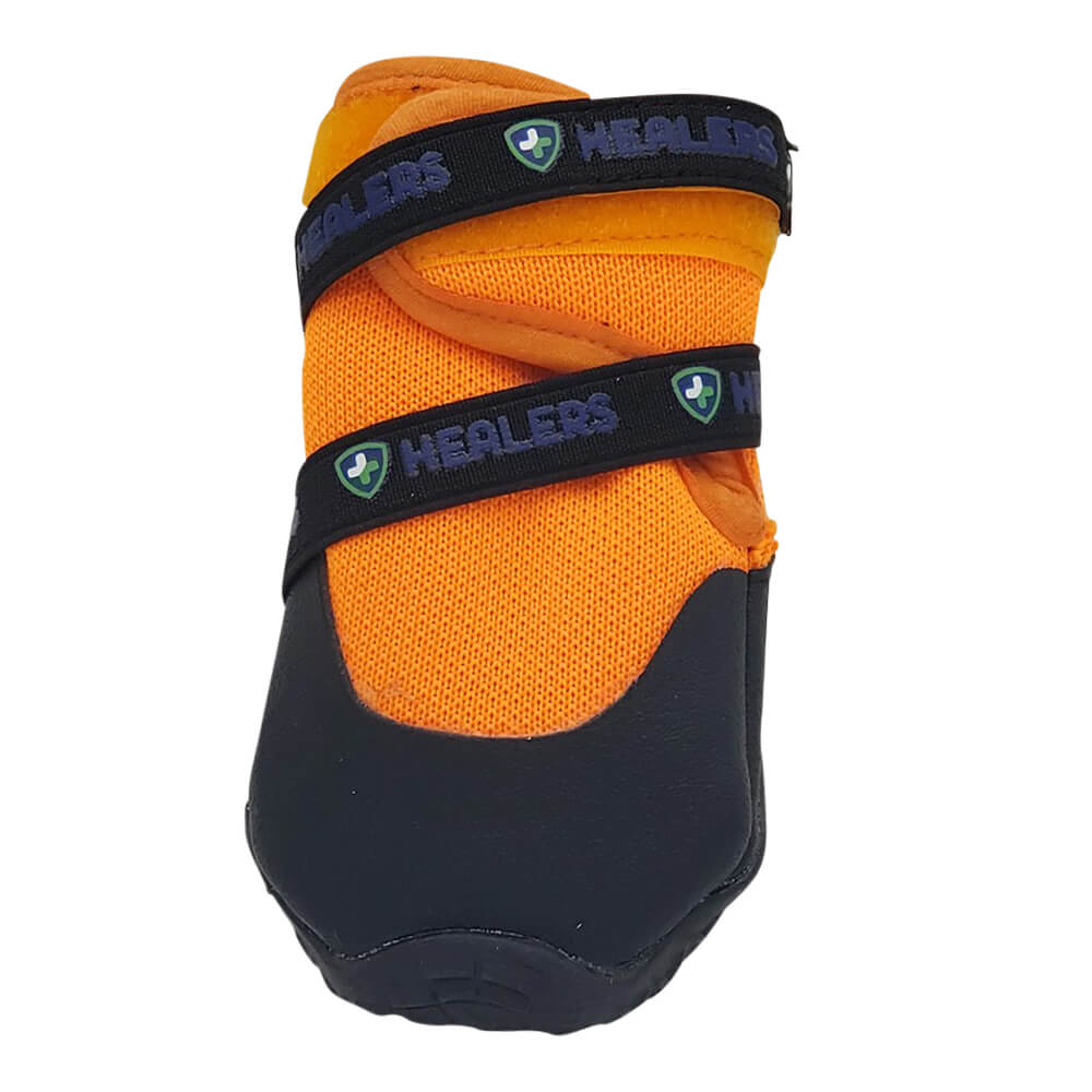 healers urban walker dog boots, pair, orange, large