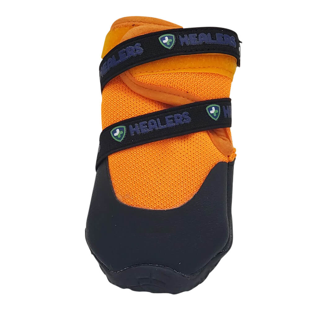 healers urban walker dog boots, pair, orange, small/medium