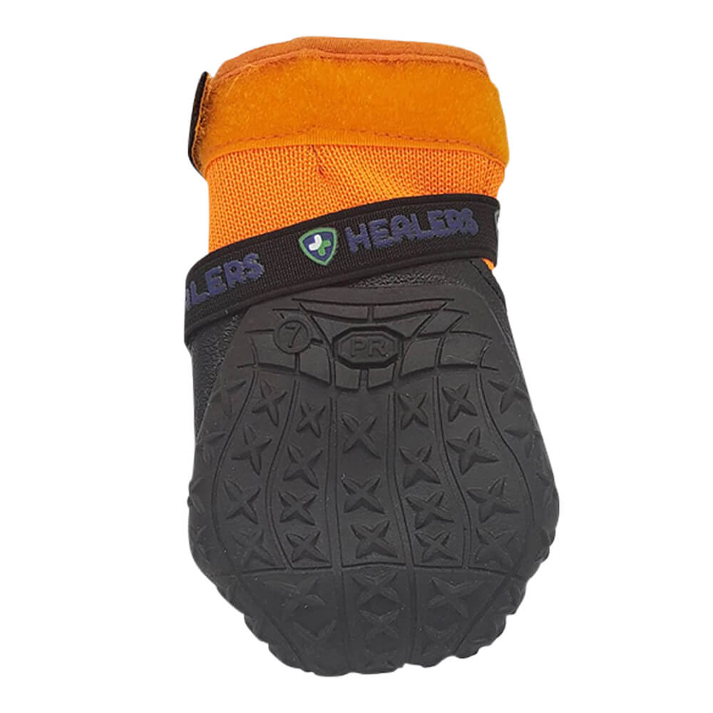 healers urban walker dog boots, pair, orange, xsmall