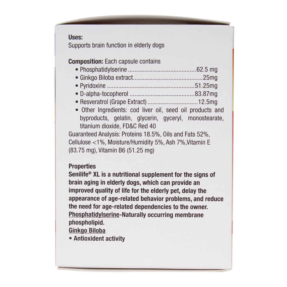 senilife xl nutritional supplement for elderly dogs 30 ct