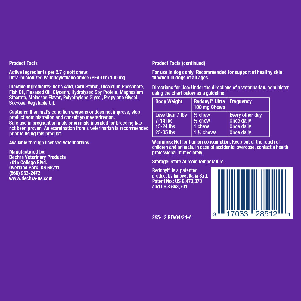 redonyl ultra soft chews for dogs, 100 mg, 120 ct