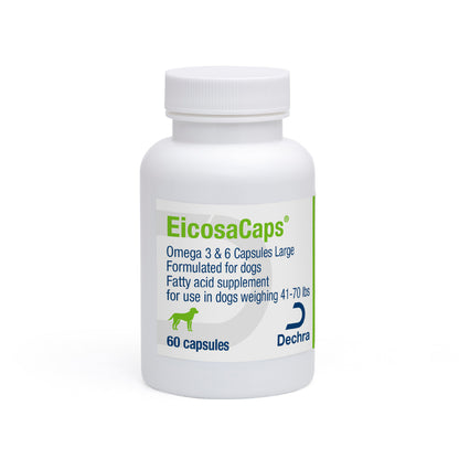 EicosaCaps Omega 3 & 6 for Dogs and Cats Under 40 lbs, 60 Capsules