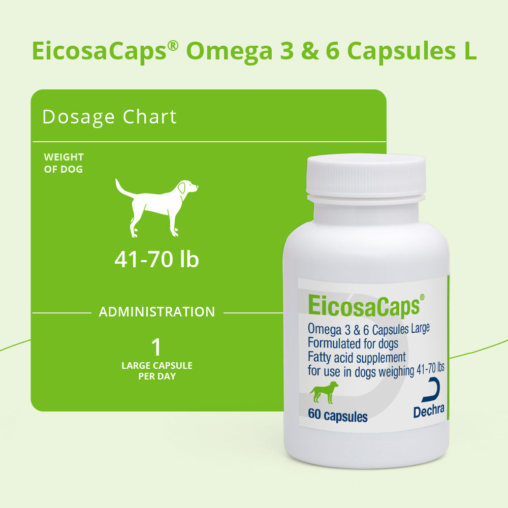eicosacaps omega 3 & 6 for dogs and cats under 40 lbs, 60 capsules