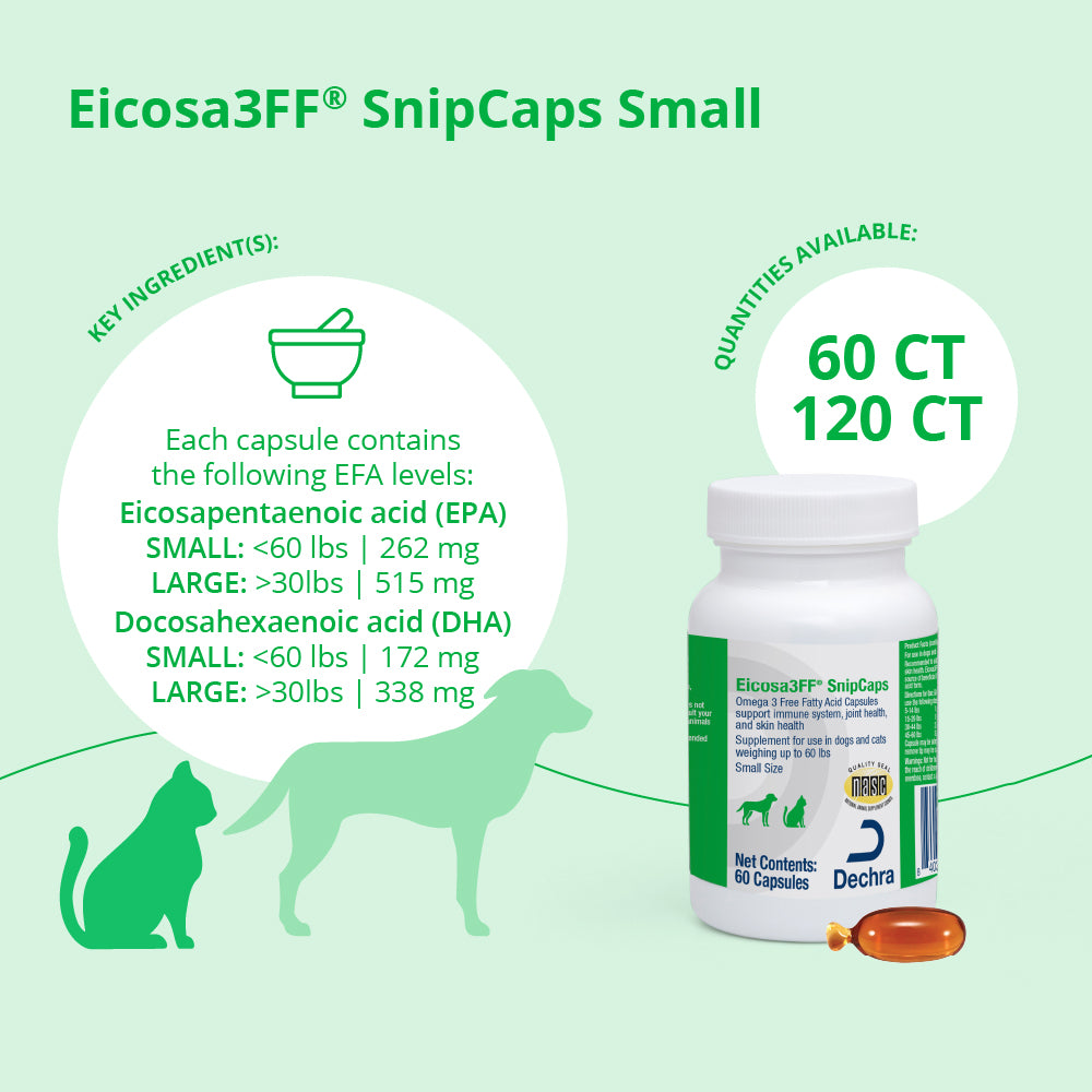 eicosa3ff snipcaps, small, <60lbs, 60 ct