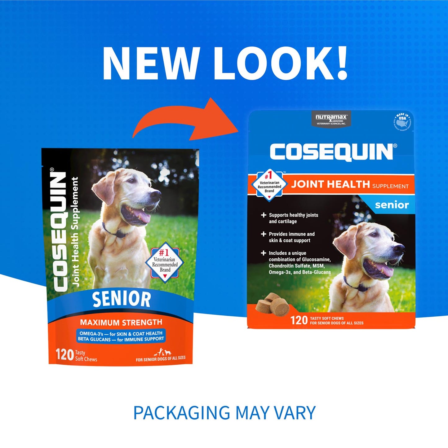 nutramax cosequin senior joint health supplement for senior dogs, 120 soft chews