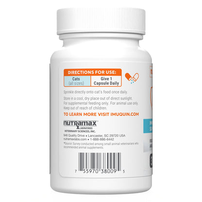 Nutramax Imuquin Immune Health Supplement Powder for Cats, With Beta Glucans, With Astaxanthin, 30 Sprinkle Capsules