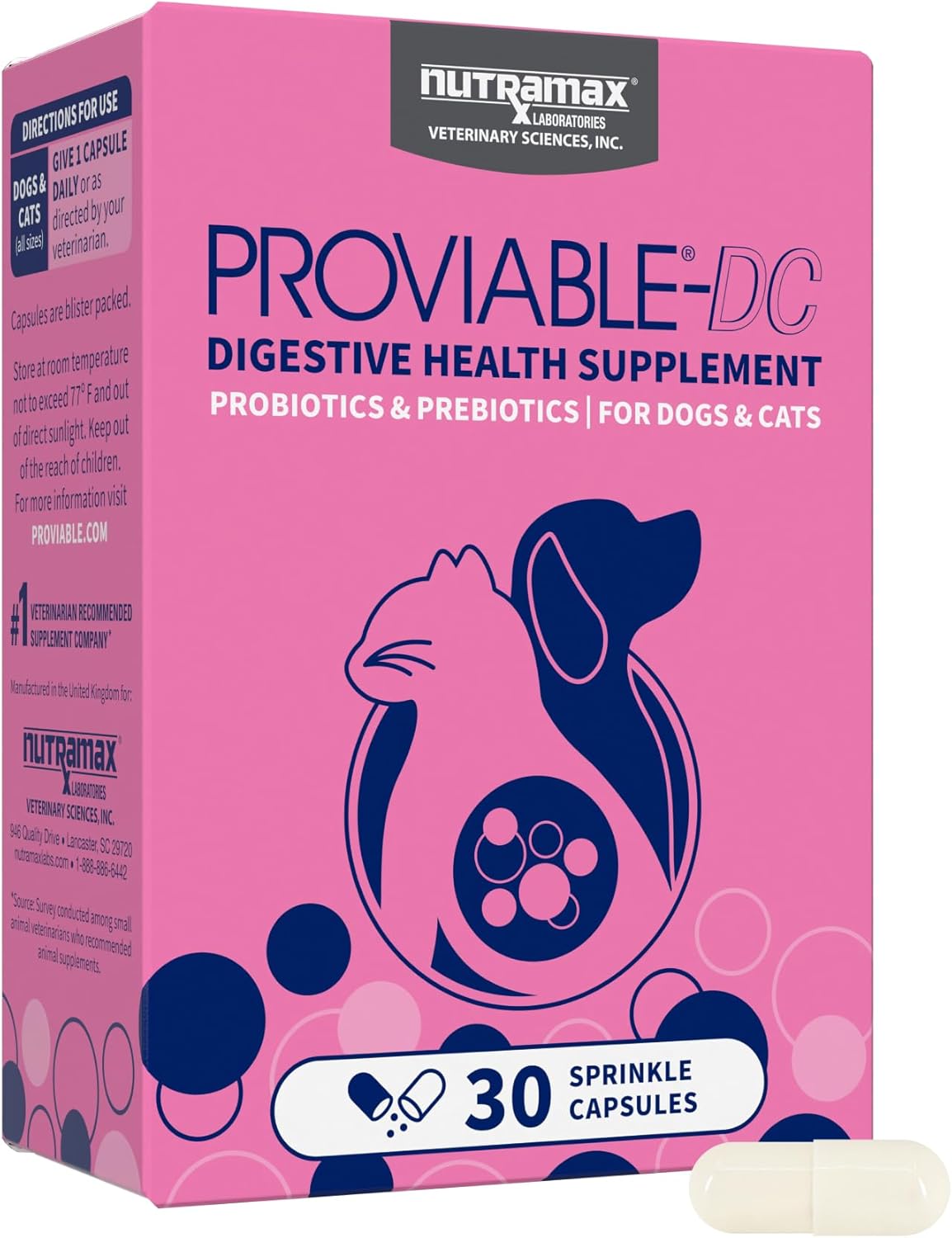 proviable-dc for dogs and cats, 30 capsules