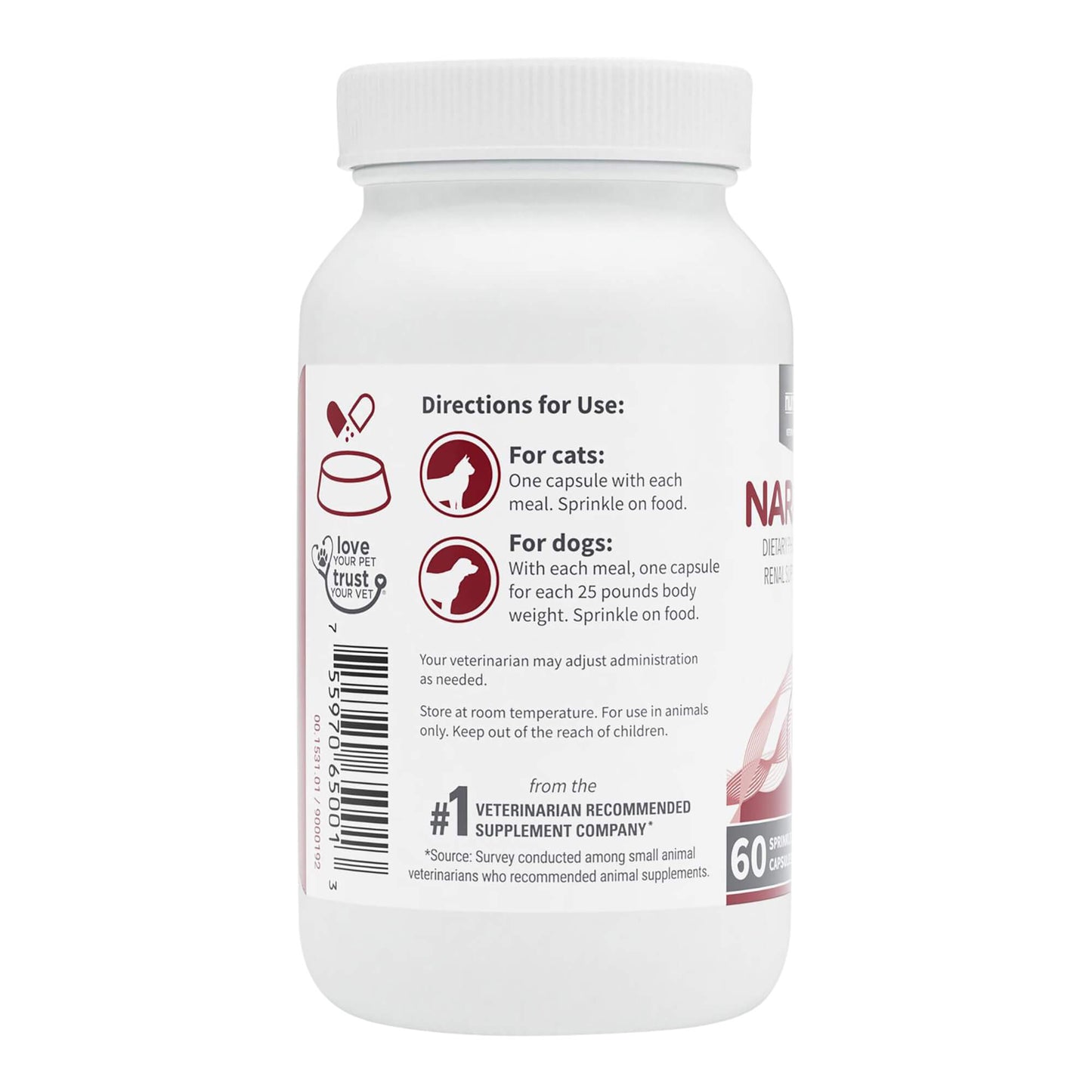 naraquin for cats & dogs of all sizes, 60 count