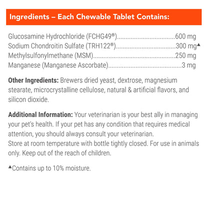 Cosequin Maximum Strength Plus MSM  250 Chewable Tabs