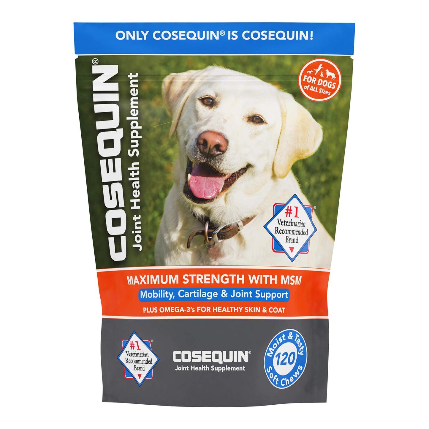 cosequin soft chews with msm plus omega-3s for dogs  120 ct