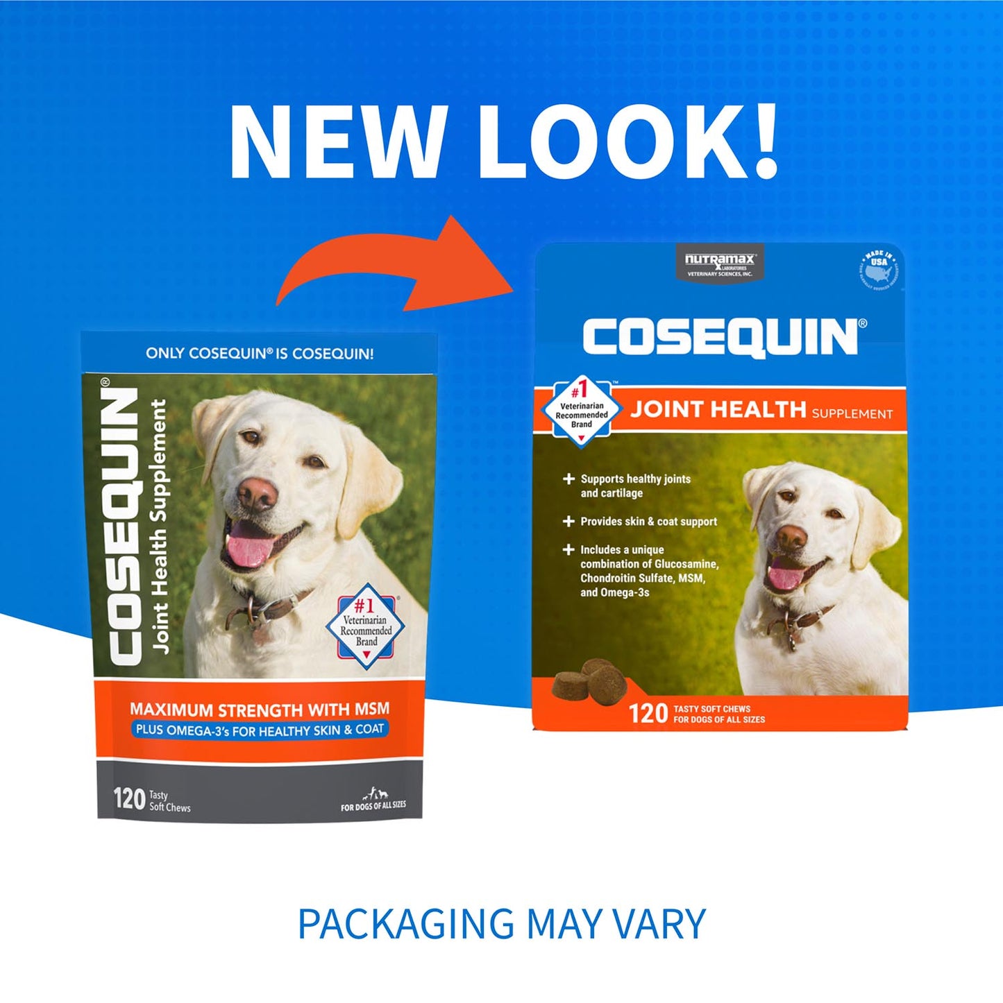 cosequin soft chews with msm plus omega-3s for dogs  120 ct