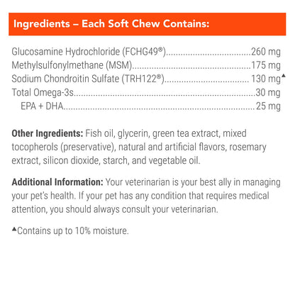 Cosequin Mini Soft Chews with MSM Plus Omega-3s for Little Dogs