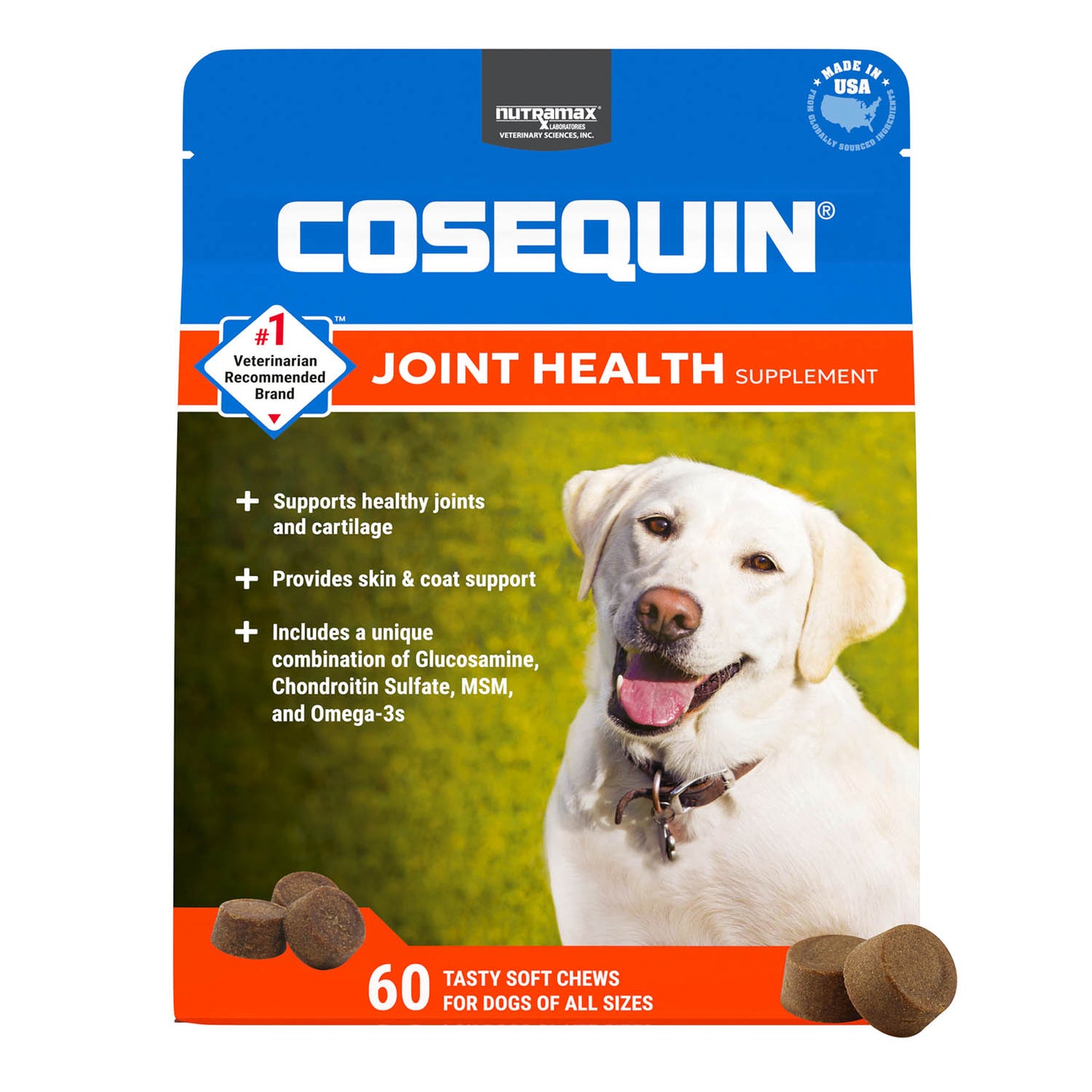 cosequin soft chews with msm plus omega-3s for dogs  60 ct