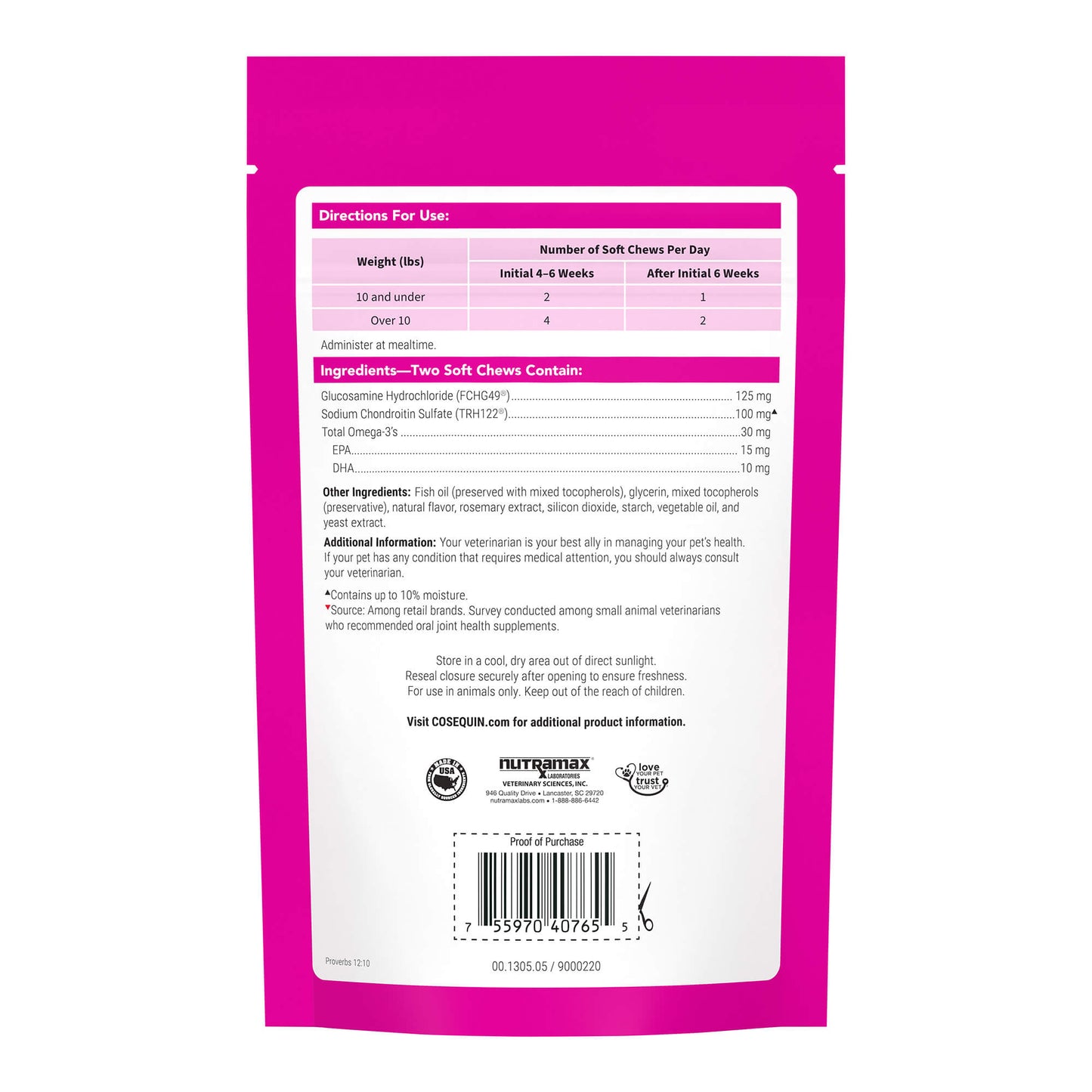 cosequin  soft chews for cats  60ct