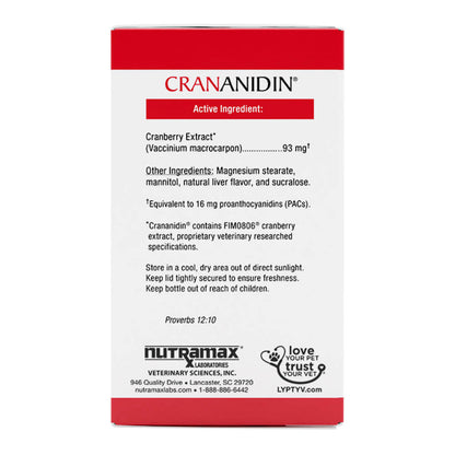 Crananidin for Dogs  75 Chewable Tablets