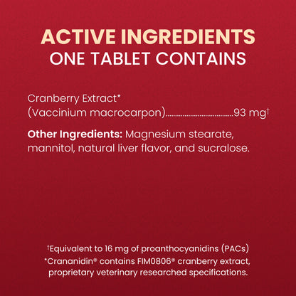 Crananidin for Dogs  75 Chewable Tablets