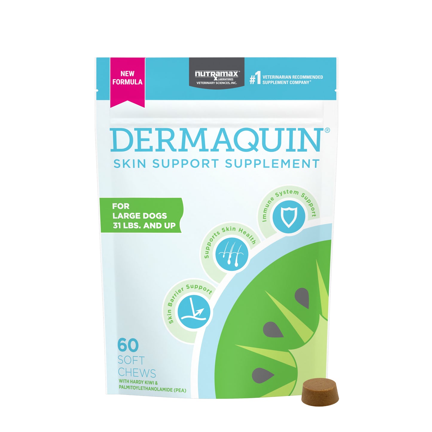 dermaquin skin support large dogs 31+ lbs 60 ct