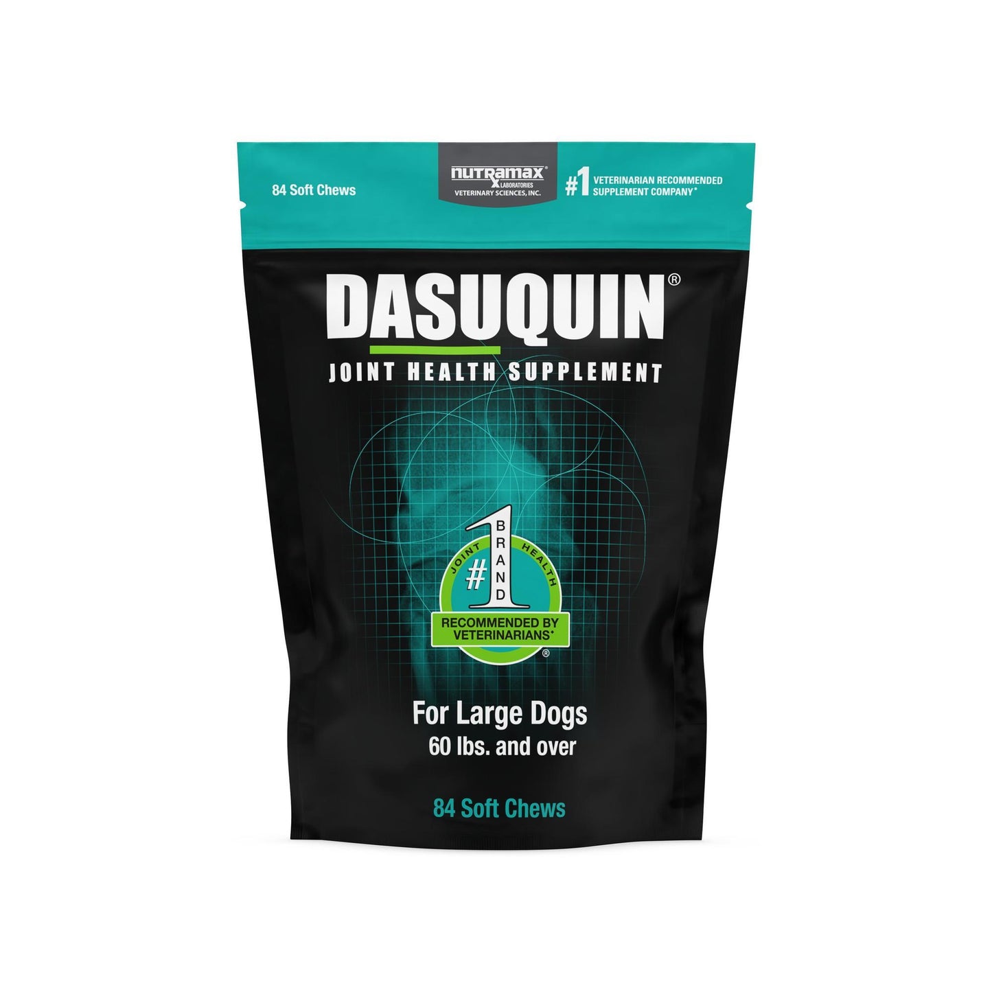 nutramax dasuquin for large dogs 60lbs and over, joint health supplement, soft chews, 84 count