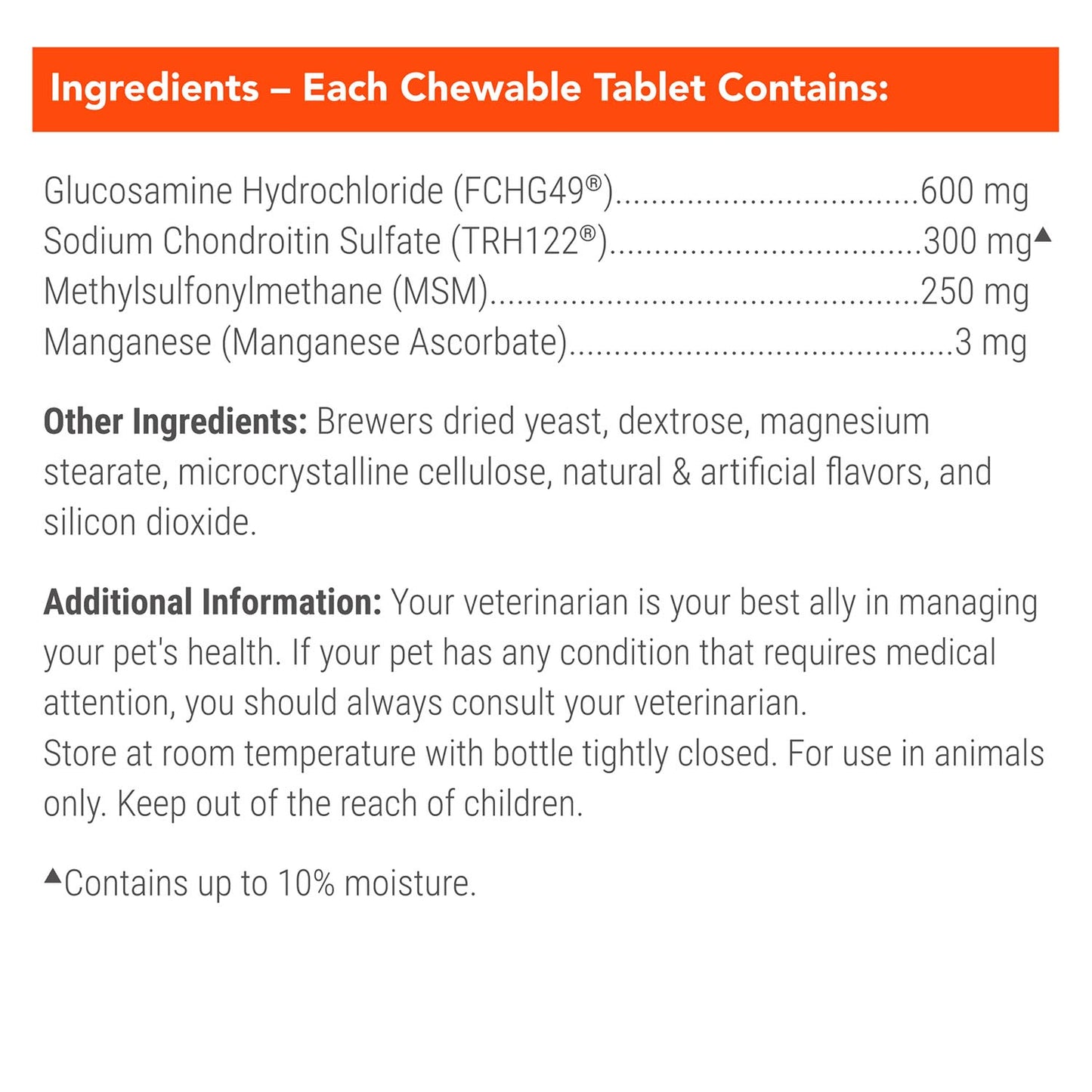 cosequin joint health supplement plus msm for dogs  132 chewable tablets