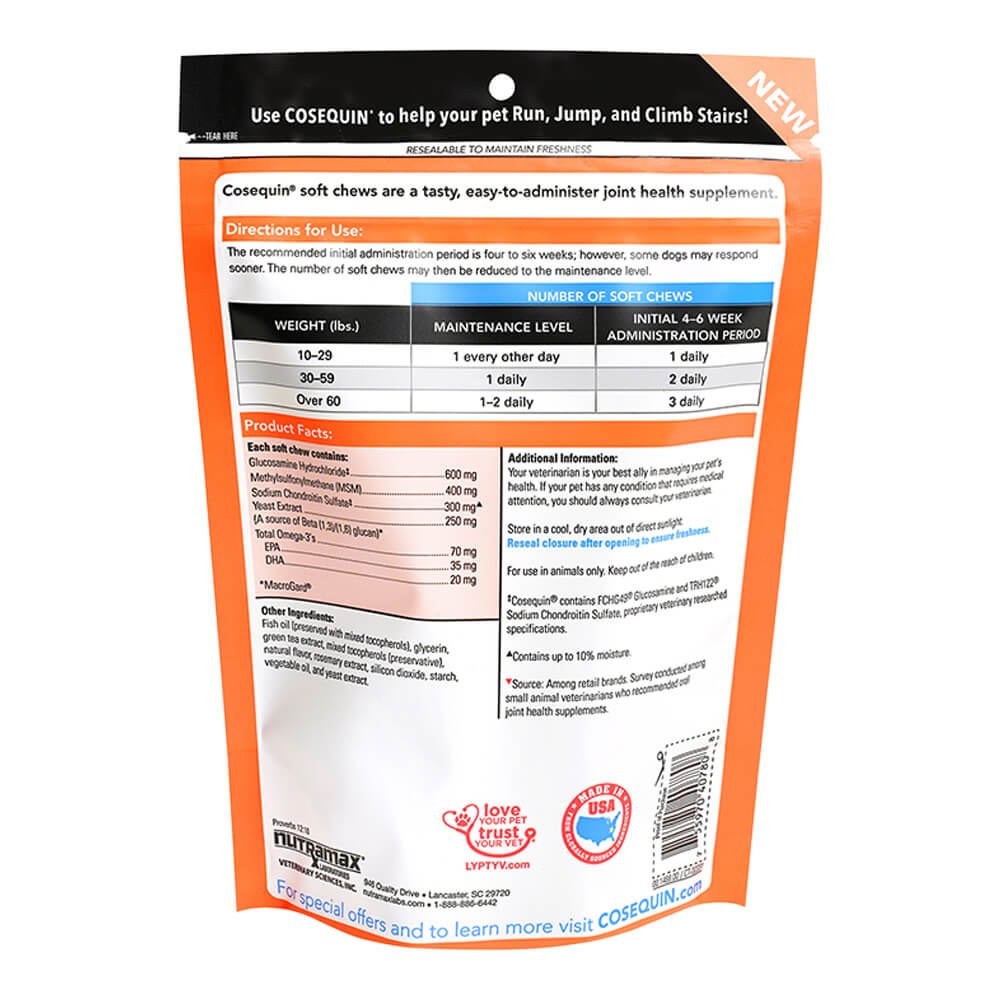 cosequin senior soft chews for dogs  60ct.