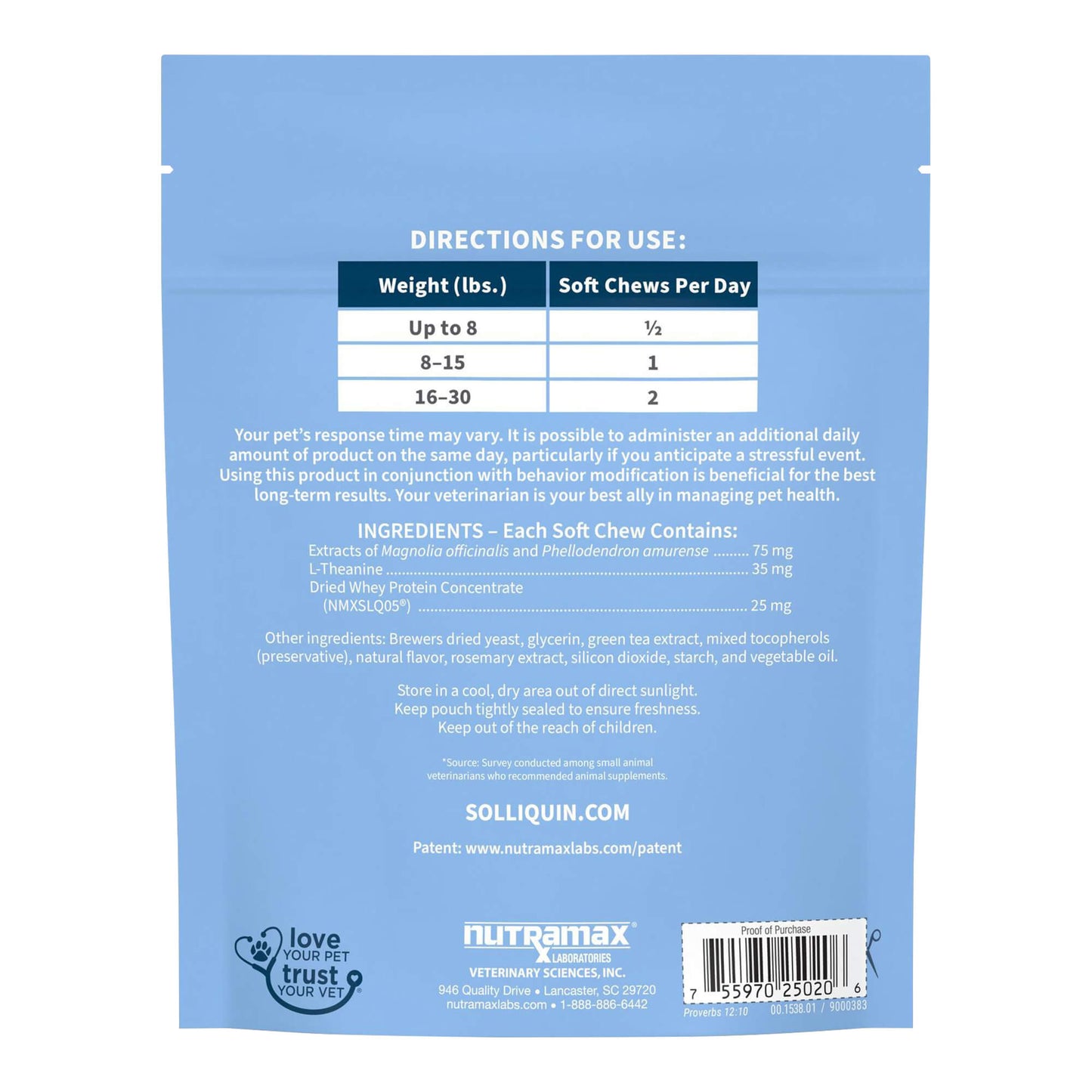 solliquin soft chews 75 ct for sm to med dogs/large cats
