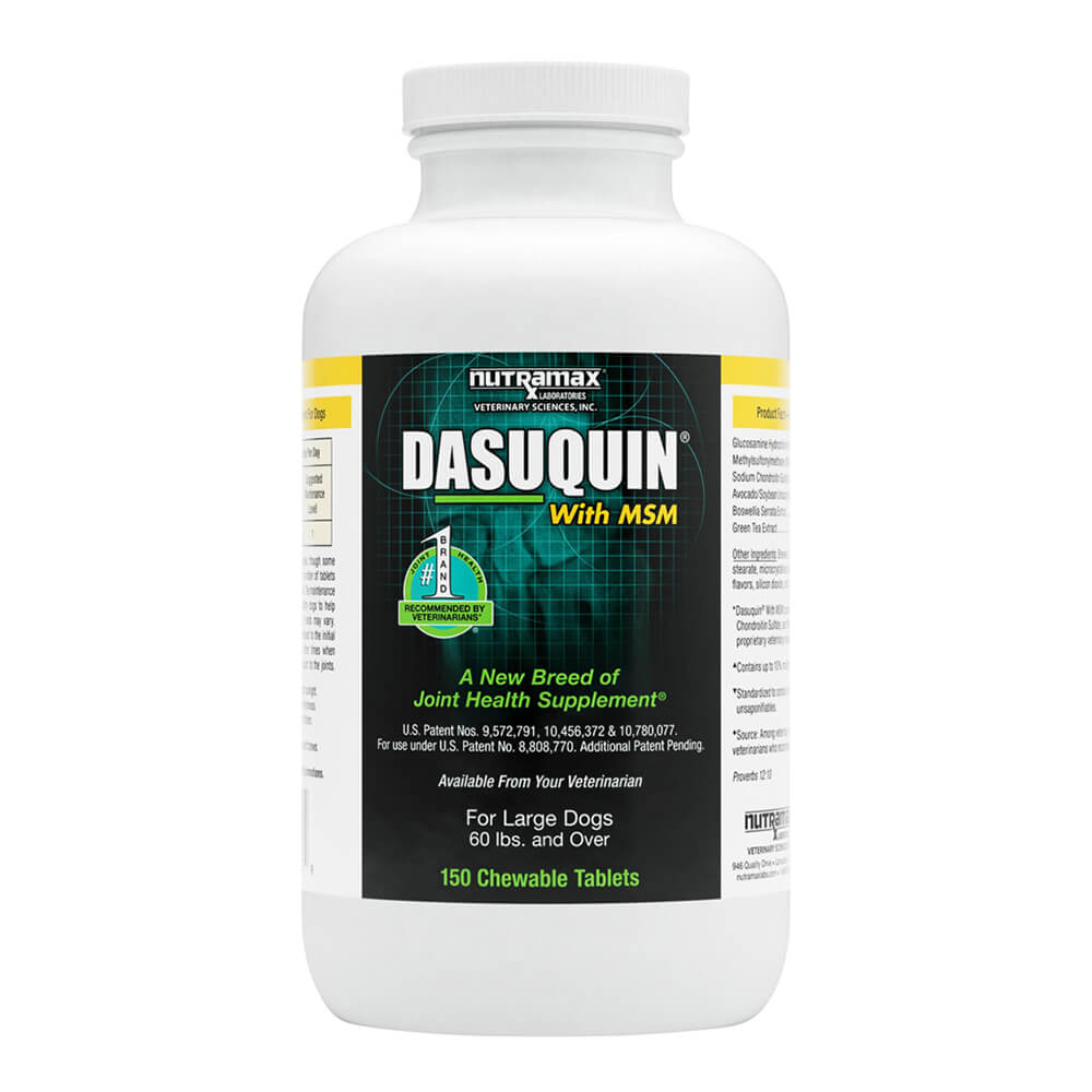 nutramax dasuquin with msm for large dogs 60lbs and over, joint health supplement, chewable tablets, 150 count