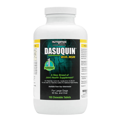 Nutramax Dasuquin with MSM for Large Dogs 60lbs and Over, Joint Health Supplement, Chewable Tablets, 150 Count